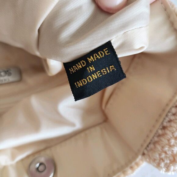 The Sak Natural Beige Handmade  Crochet Boho Casual Shoulder Bag Purse Tote - Picture 3 of 16